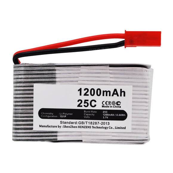 Batteries N Accessories BNA-WB-P16553 Quadcopter Drone Battery - Li-Pol, 3.7V, 1200mAh, Ultra High Capacity - Replacement for HQ 898B Battery