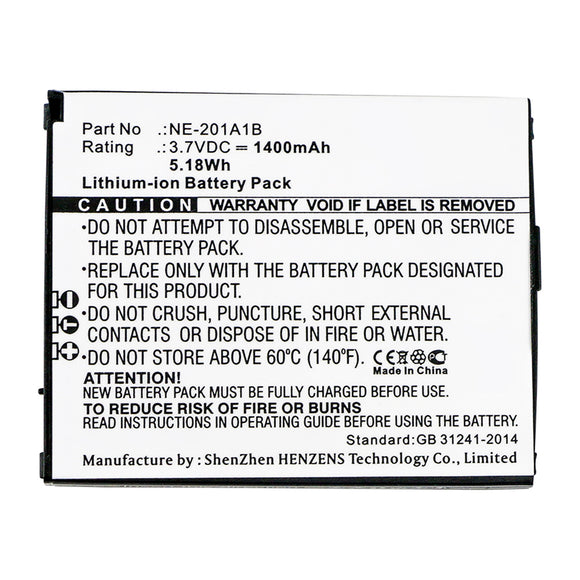 Batteries N Accessories BNA-WB-L14617 Cell Phone Battery - Li-ion, 3.7V, 1400mAh, Ultra High Capacity - Replacement for NEC NE-201A1B Battery