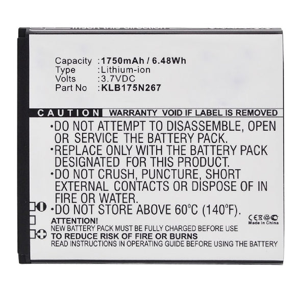 Batteries N Accessories BNA-WB-L12179 Cell Phone Battery - Li-ion, 3.7V, 1750mAh, Ultra High Capacity - Replacement for KONKA KLB175N267 Battery