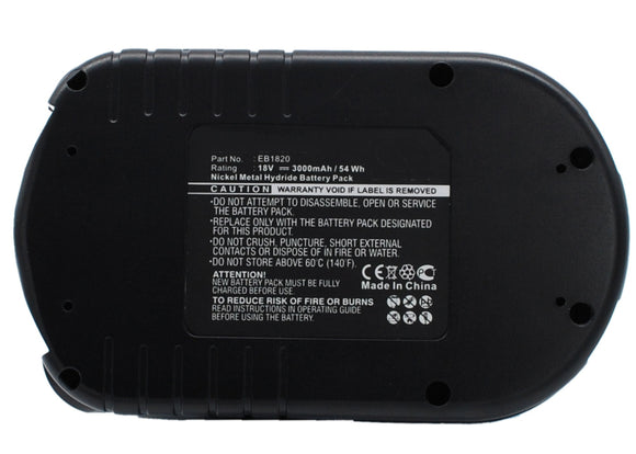 Batteries N Accessories BNA-WB-H6327 Power Tools Battery - Ni-MH, 18V, 3000 mAh, Ultra High Capacity Battery - Replacement for Hitachi EB1812S Battery
