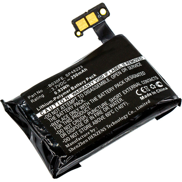 Batteries N Accessories BNA-WB-P1716 Smartwatch Battery - Li-Pol, 3.7V, 250 mAh, Ultra High Capacity Battery - Replacement for Samsung B030FE Battery