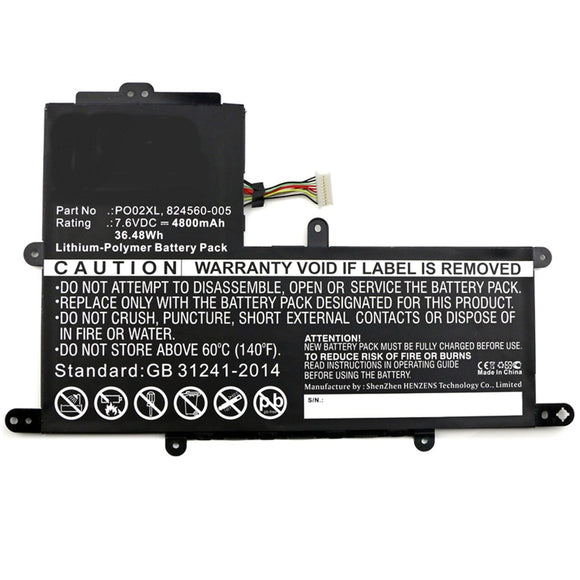 Batteries N Accessories BNA-WB-P9643 Laptop Battery - Li-Pol, 7.6V, 4800mAh, Ultra High Capacity - Replacement for HP PO02XL Battery