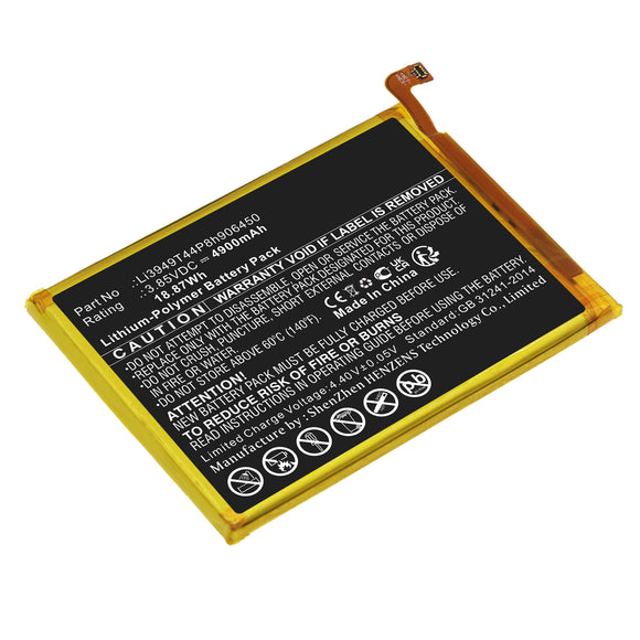 Batteries N Accessories BNA-WB-P18038 Cell Phone Battery - Li-Pol, 3.85V, 4900mAh, Ultra High Capacity - Replacement for ZTE Li3949T44P8h906450 Battery