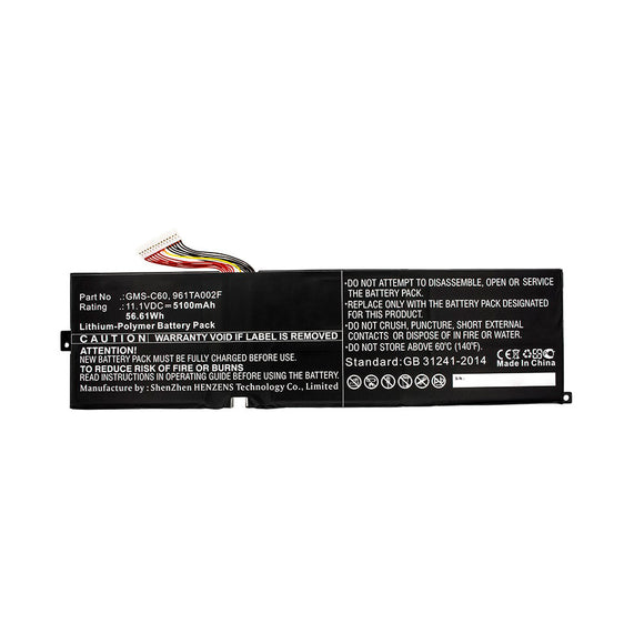 Batteries N Accessories BNA-WB-P13458 Laptop Battery - Li-Pol, 11.1V, 5100mAh, Ultra High Capacity - Replacement for Razer GMS-C60 Battery