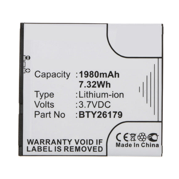 Batteries N Accessories BNA-WB-L14549 Cell Phone Battery - Li-ion, 3.7V, 1980mAh, Ultra High Capacity - Replacement for Mobistel BTY26179 Battery