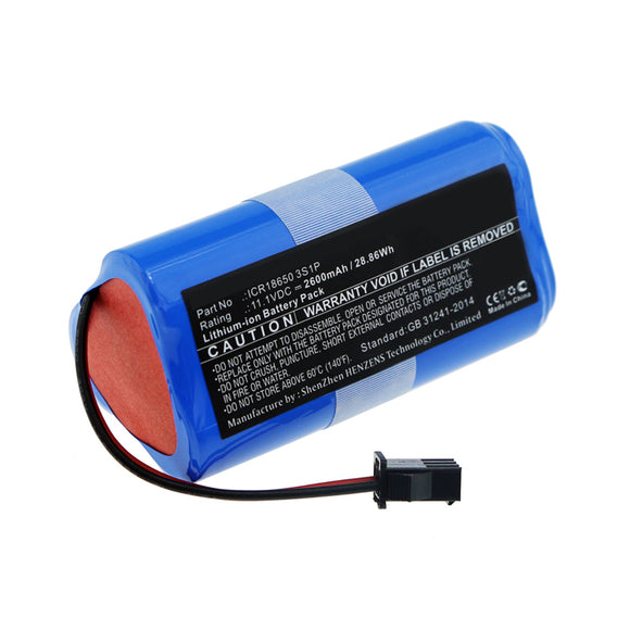 Batteries N Accessories BNA-WB-L11197 Vacuum Cleaner Battery - Li-ion, 11.1V, 2600mAh, Ultra High Capacity - Replacement for Ecovacs ICR18650 3S1P Battery