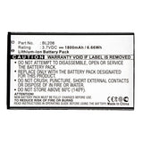 Batteries N Accessories BNA-WB-L12258 Cell Phone Battery - Li-ion, 3.7V, 1800mAh, Ultra High Capacity - Replacement for Lenovo BL206 Battery