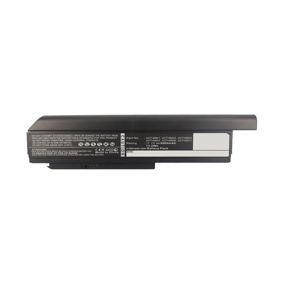 Batteries N Accessories BNA-WB-L12472 Laptop Battery - Li-ion, 11.1V, 6600mAh, Ultra High Capacity - Replacement for IBM 42T4861 Battery