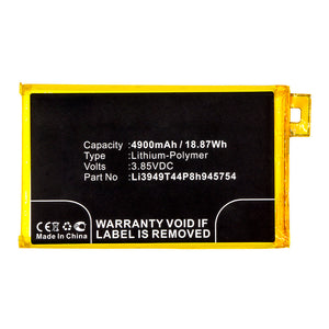 Batteries N Accessories BNA-WB-P14134 Cell Phone Battery - Li-Pol, 3.85V, 4900mAh, Ultra High Capacity - Replacement for ZTE Li3949T44P8h945754 Battery