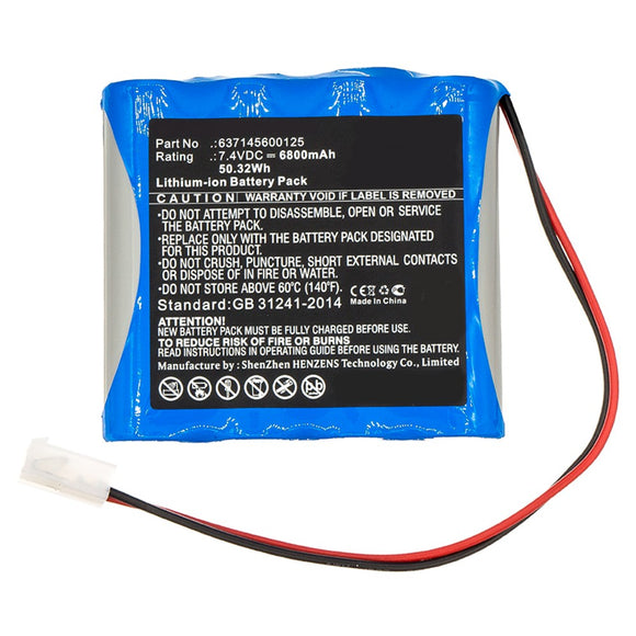 Batteries N Accessories BNA-WB-L10791 Medical Battery - Li-ion, 7.4V, 6800mAh, Ultra High Capacity - Replacement for Atmos 6.3714560013e+011 Battery