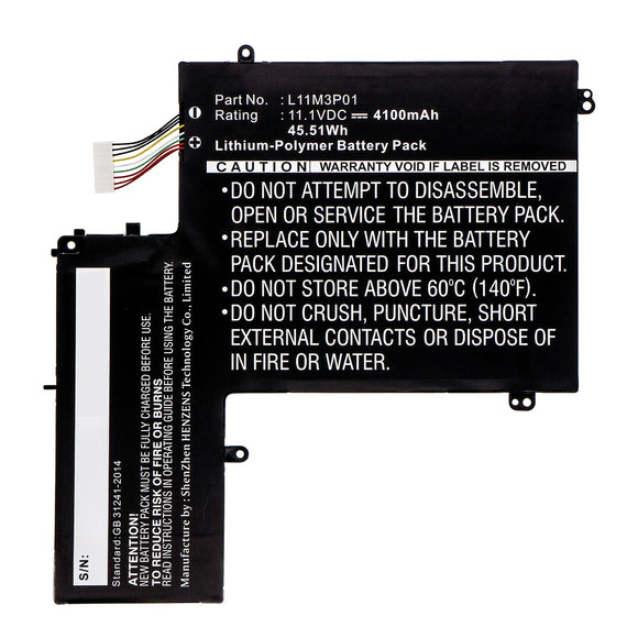 Batteries N Accessories BNA-WB-P12646 Laptop Battery - Li-Pol, 11.1V, 4100mAh, Ultra High Capacity - Replacement for Lenovo L11M3P01 Battery