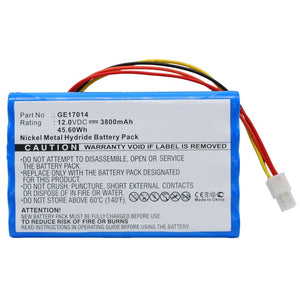 Batteries N Accessories BNA-WB-H9411 Medical Battery - Ni-MH, 12V, 3800mAh, Ultra High Capacity - Replacement for GE 17014 Battery