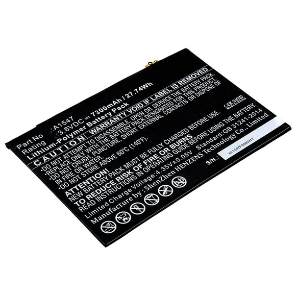 Batteries N Accessories BNA-WB-P5120 Tablets Battery - Li-Pol, 3.8V, 7300 mAh, Ultra High Capacity Battery - Replacement for Apple A1547 Battery