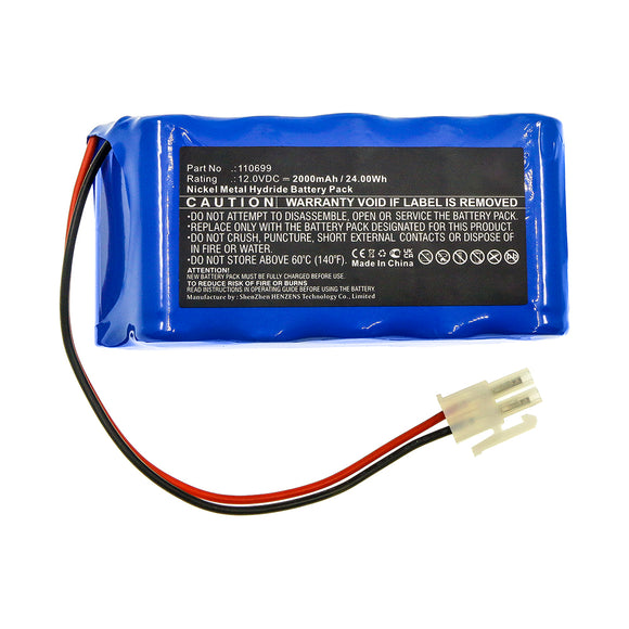 Batteries N Accessories BNA-WB-H16150 Medical Battery - Ni-MH, 12V, 2000mAh, Ultra High Capacity - Replacement for Cardioline 110699 Battery