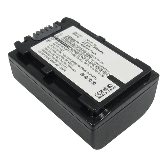 Batteries N Accessories BNA-WB-L9196 Digital Camera Battery - Li-ion, 7.4V, 600mAh, Ultra High Capacity - Replacement for Sony NP-FV50 Battery