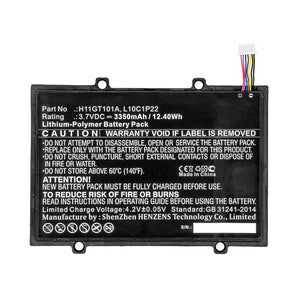 Batteries N Accessories BNA-WB-P12855 Tablet Battery - Li-Pol, 3.7V, 3350mAh, Ultra High Capacity - Replacement for Lenovo L10C1P22 Battery