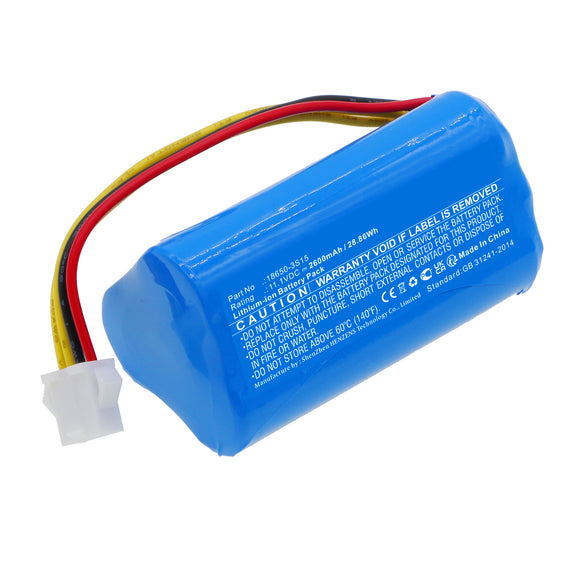 Batteries N Accessories BNA-WB-L17706 Vacuum Cleaner Battery - Li-ion, 11.1V, 2600mAh, Ultra High Capacity - Replacement for Pure Clean 18650-3S15 Battery