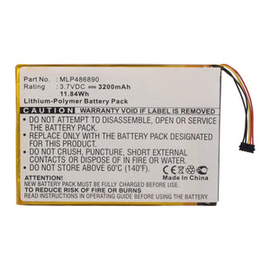 Batteries N Accessories BNA-WB-P14323 Tablet Battery - Li-Pol, 3.7V, 3200mAh, Ultra High Capacity - Replacement for Viewsonic MLP486890 Battery