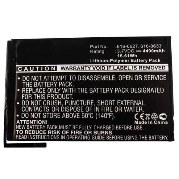 Batteries N Accessories BNA-WB-P9726 Tablet Battery - Li-Pol, 3.7V, 4490mAh, Ultra High Capacity - Replacement for Apple A1432 Battery