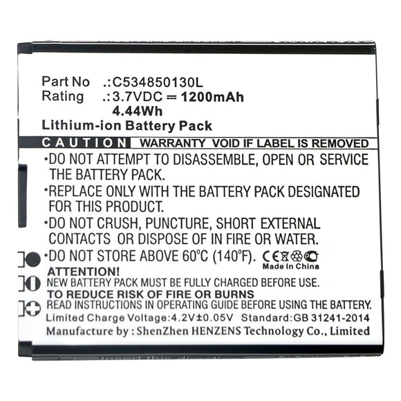 Batteries N Accessories BNA-WB-L9989 Cell Phone Battery - Li-ion, 3.7V, 1200mAh, Ultra High Capacity - Replacement for Blu C534850130L Battery