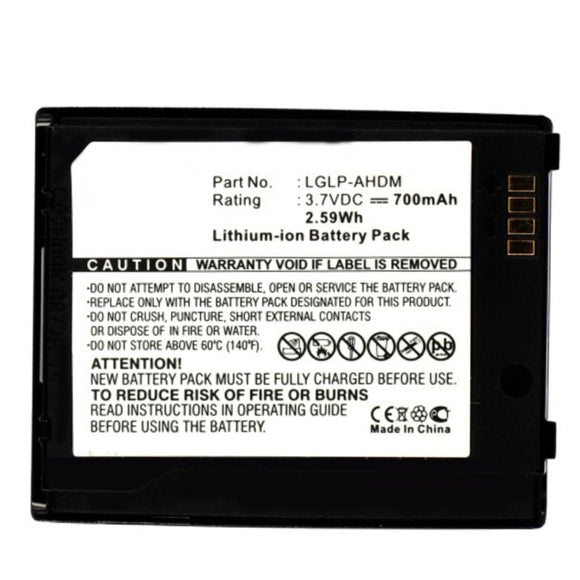 Batteries N Accessories BNA-WB-L3866 Cell Phone Battery - Li-ion, 3.7, 700mAh, Ultra High Capacity Battery - Replacement for LG LGLP-AHDM, SBPP0024101 Battery