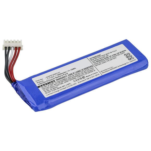 Batteries N Accessories BNA-WB-P8120 Speaker Battery - Li-Pol, 3.7V, 3000mAh, Ultra High Capacity Battery - Replacement for JBL GSP872693 01 Battery