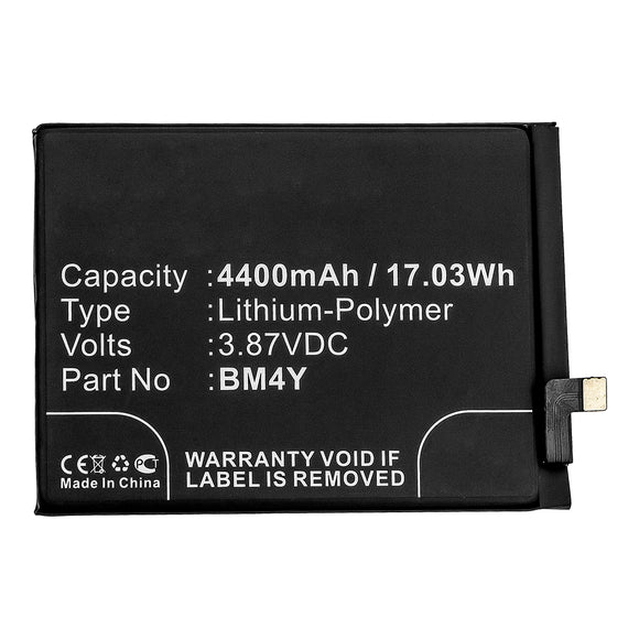 Batteries N Accessories BNA-WB-P14884 Cell Phone Battery - Li-Pol, 3.87V, 4400mAh, Ultra High Capacity - Replacement for Xiaomi BM4Y Battery