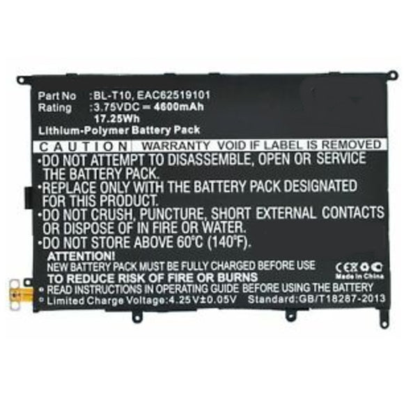 Batteries N Accessories BNA-WB-P5182 Tablets Battery - Li-Pol, 3.75V, 4600 mAh, Ultra High Capacity Battery - Replacement for LG BL-T10 Battery
