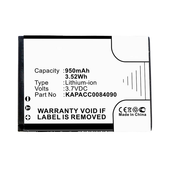 Batteries N Accessories BNA-WB-L12406 Credit Card Reader Battery - Li-ion, 3.7V, 950mAh, Ultra High Capacity - Replacement for KAP ELSE KAPACC0084090 Battery