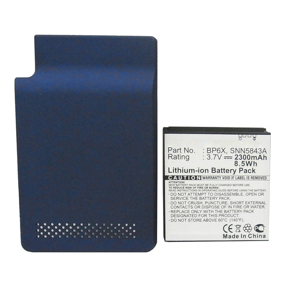 Batteries N Accessories BNA-WB-L16459 Cell Phone Battery - Li-ion, 3.7V, 2300mAh, Ultra High Capacity - Replacement for Motorola BP6X Battery