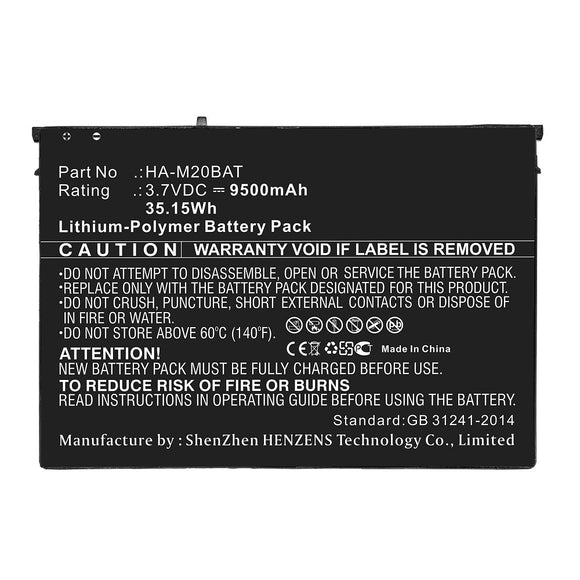 Batteries N Accessories BNA-WB-P11115 Tablet Battery - Li-Pol, 3.7V, 9500mAh, Ultra High Capacity - Replacement for Casio HA-M20BAT Battery