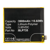 Batteries N Accessories BNA-WB-P16801 Cell Phone Battery - Li-Pol, 3.85V, 3900mAh, Ultra High Capacity - Replacement for OPPO BLP735 Battery