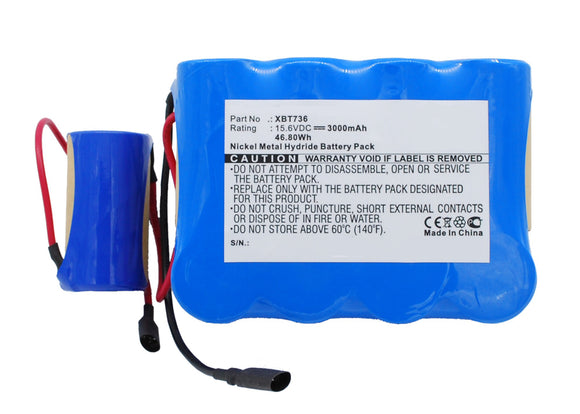 Batteries N Accessories BNA-WB-H8686 Vacuum Cleaners Battery - Ni-MH, 15.6V, 3000mAh, Ultra High Capacity Battery - Replacement for Euro Pro XBP736 Battery