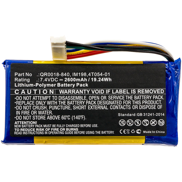 Batteries N Accessories BNA-WB-P8536 Alarm System Battery - Li-Pol, 7.4V, 2600mAh, Ultra High Capacity - Replacement for Qolsys 4T054-01, IM198, QR0018-840 Battery