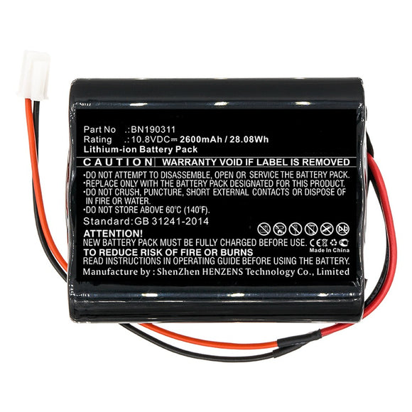 Batteries N Accessories BNA-WB-L10814 Medical Battery - Li-ion, 10.8V, 2600mAh, Ultra High Capacity - Replacement for Bionet BN190311 Battery