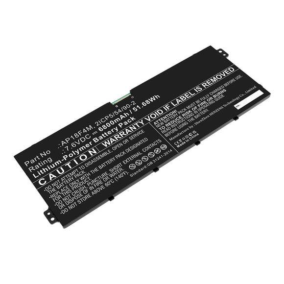Batteries N Accessories BNA-WB-P17126 Laptop Battery - Li-Pol, 7.6V, 6800mAh, Ultra High Capacity - Replacement for Acer AP18F4M Battery