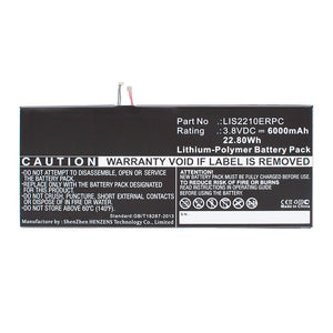 Batteries N Accessories BNA-WB-P13814 Tablet Battery - Li-Pol, 3.8V, 6000mAh, Ultra High Capacity - Replacement for Sony LIS2210ERPC Battery