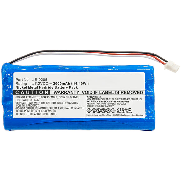 Batteries N Accessories BNA-WB-H8455 Equipment Battery - Ni-MH, 7.2V, 2000mAh, Ultra High Capacity Battery - Replacement for AAronia E-0205 Battery