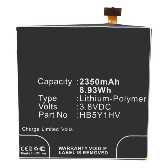 Batteries N Accessories BNA-WB-P3340 Cell Phone Battery - Li-Pol, 3.8V, 2350 mAh, Ultra High Capacity Battery - Replacement for Huawei HB5Y1HV Battery