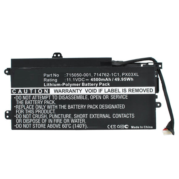 Batteries N Accessories BNA-WB-P9624 Laptop Battery - Li-Pol, 11.1V, 4500mAh, Ultra High Capacity - Replacement for HP PX03XL Battery