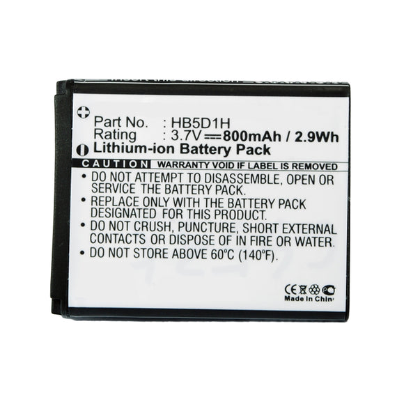 Batteries N Accessories BNA-WB-L11996 Cell Phone Battery - Li-ion, 3.7V, 800mAh, Ultra High Capacity - Replacement for Huawei HB5D1H Battery