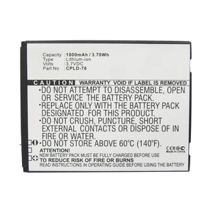 Batteries N Accessories BNA-WB-L10073 Cell Phone Battery - Li-ion, 3.7V, 1000mAh, Ultra High Capacity - Replacement for Coolpad CPLD-76 Battery