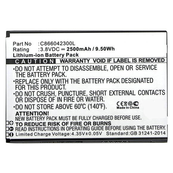 Batteries N Accessories BNA-WB-L10010 Cell Phone Battery - Li-ion, 3.8V, 2500mAh, Ultra High Capacity - Replacement for Blu C866042300L Battery