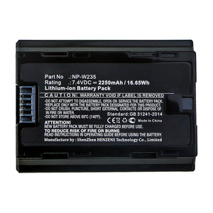 Batteries N Accessories BNA-WB-L14949 Digital Camera Battery - Li-ion, 7.4V, 2250mAh, Ultra High Capacity - Replacement for Fujifilmi NP-W235 Battery