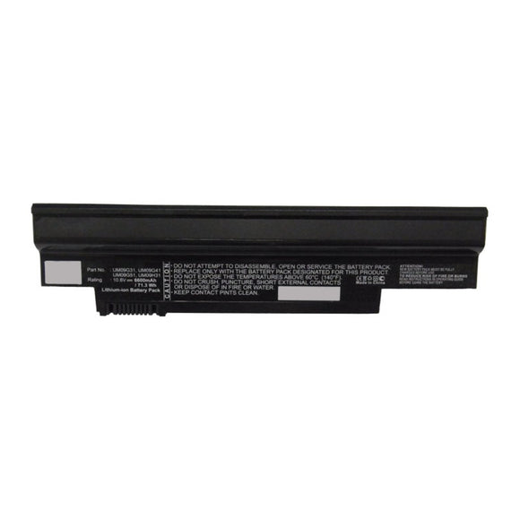 Batteries N Accessories BNA-WB-L15804 Laptop Battery - Li-ion, 10.8V, 6600mAh, Ultra High Capacity - Replacement for Acer UM09C31 Battery