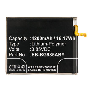 Batteries N Accessories BNA-WB-P13065 Cell Phone Battery - Li-Pol, 3.85V, 4200mAh, Ultra High Capacity - Replacement for Samsung EB-BG985ABY Battery