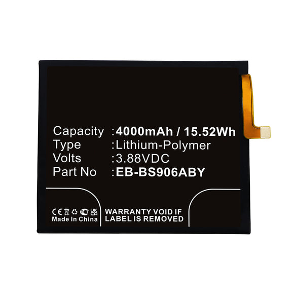 Batteries N Accessories BNA-WB-P16915 Cell Phone Battery - Li-Pol, 3.88V, 4000mAh, Ultra High Capacity - Replacement for Samsung EB-BS906ABY Battery