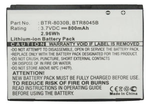 Batteries N Accessories BNA-WB-L3119 Cell Phone Battery - Li-Ion, 3.7V, 800 mAh, Ultra High Capacity Battery - Replacement for Audiovox BTR-8030 Battery