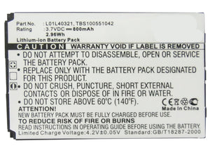 Batteries N Accessories BNA-WB-L8861-PL Player Battery - Li-ion, 3.7V, 800mAh, Ultra High Capacity - Replacement for Pioneer L01L40321 Battery