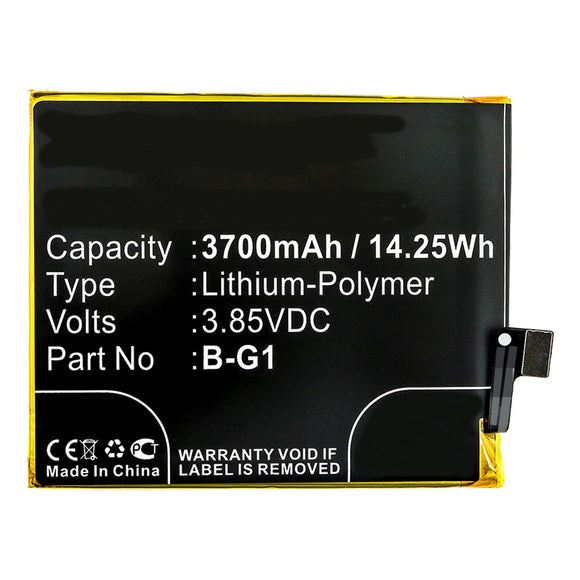 Batteries N Accessories BNA-WB-P9896 Cell Phone Battery - Li-Pol, 3.85V, 3700mAh, Ultra High Capacity - Replacement for BBK B-G1 Battery